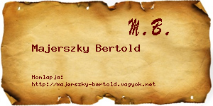 Majerszky Bertold névjegykártya